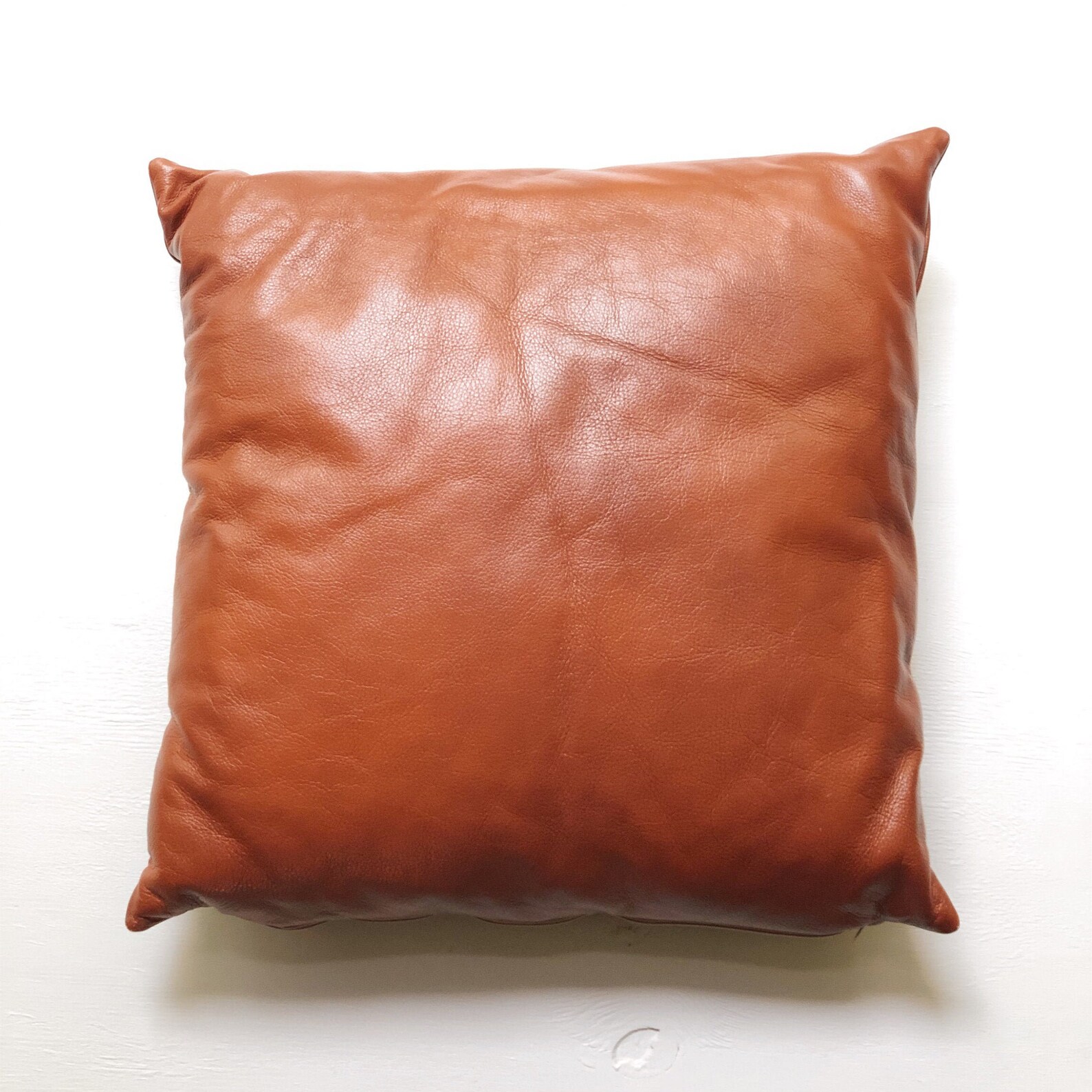 Worn Leather Pillow Etsy