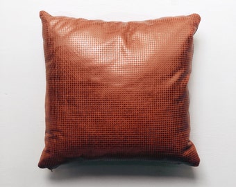 Basketweave Leather Pillow