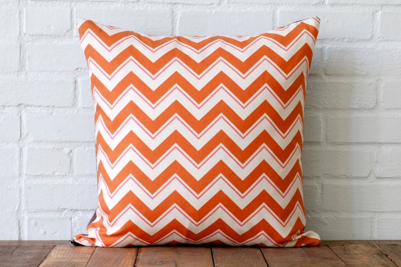 Orange Chevron with Graphite Print image 1