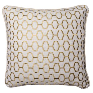 Honeycomb Gold Throw Pillow