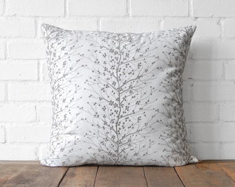 Grey Tree Winter Pillow