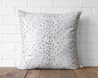 Grey Tree Winter Pillow