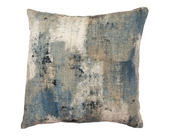 Abstract linnen blauw kussen