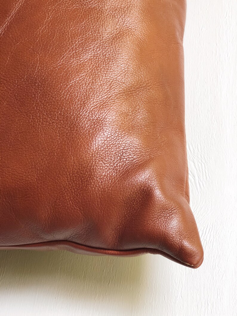 Worn Leather Pillow Etsy