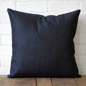 Navy Striped Pillow with Denim Back image 4