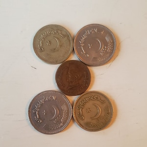 5x Pakistan Coins, Coins with animals, shilling, Foreign Coins, World Coins, Coin Collection, Currency, lucky coins, bimetallic