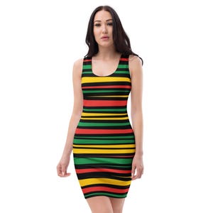 Reggae Dress, Caribbean Dress, Jamaica Dress,  rasta dress, yellow green red casual dress,