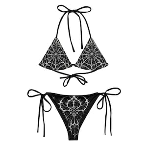 Gothic Bikini Spiderwebs Bikini Beach Goth Clothing Recycled Bikini Spiderweb Swimsuit Alt Dark Swimwear Spooky Summer Bikini For Women