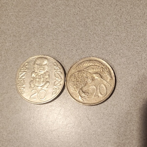 2x Australian Coins, Coins with animals, shilling, Foreign Coins, World Coins, Coin Collection, Currency, lucky coins, bimetallic