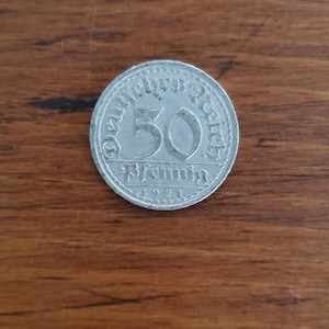 Moneda bimetálica de 50 pfennig del Reich alemán Monedas extranjeras Monedas del mundo Colección de monedas Moneda Colección de monedas del mundo Dinero