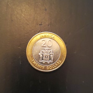 Moneda bimetálica de 20 dólares de Jamaica, Monedas extranjeras, Monedas del mundo, Colección de monedas, Moneda, Colección de monedas del mundo, Dinero