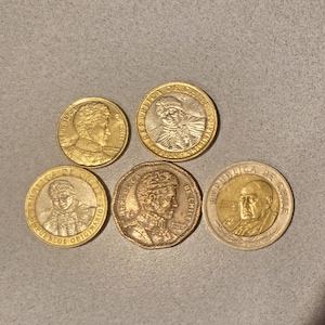 5x Chilean Coins, Coins with animals, shilling, Foreign Coins, World Coins, Coin Collection, Currency, lucky coins, bimetallic