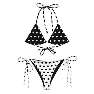 Polka Dots Bikini Printed Bikini 90s 80s, Triangle Bikini, Hot Girl Summer, Y2K Coquette