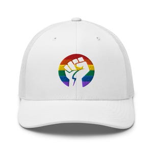 LGBTQ+ Rainbow Pride Cap Gay Pride Cap, Embroidered Rainbow Flag Streetwear Festival Minimalist Rainbow Embroidery Gay Pride Hat