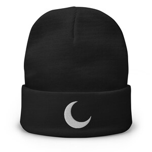 Moon Cuffed Beanie | Crescent Beanie | Winter Hat | Gothic Witch Beanie
