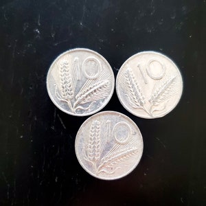 3x Monedas Extranjeras Italianas de 10 Liras, Monedas Mundiales, Colección de Monedas, Moneda, Colección Mundial de Monedas, Dinero