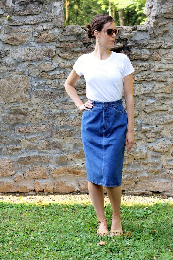 1980s denim skirt