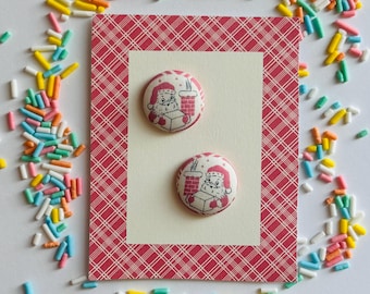 Vintage Christmas card inspired earrings