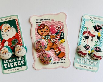 Vintage Christmas card inspired earrings