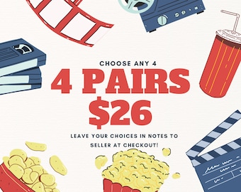 ANY 4 PAIRS of movie earrings