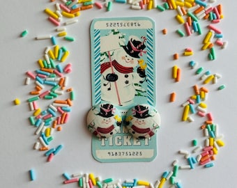 Vintage Christmas card inspired earrings
