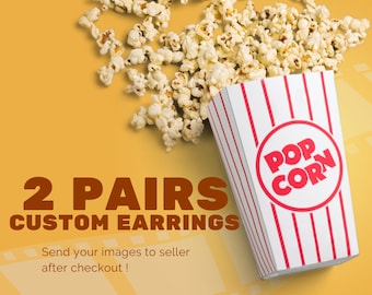 Custom 2 PAIRS earrings your images