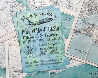 bon voyage invite etsy