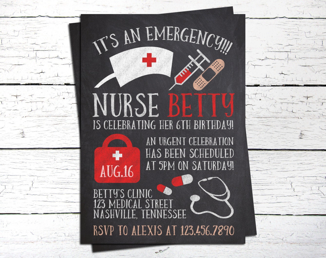Nurse Invite // Personalized Printable Chalkboard Nurse Etsy