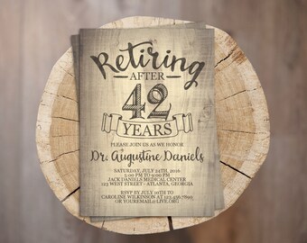 Rustic Retirement Invite // Personalized Printable Rustic Retirement Invitation // Retiring Invite // Retiring Invitation