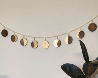Metallic Galaxy Moon Phase Wall Hanging