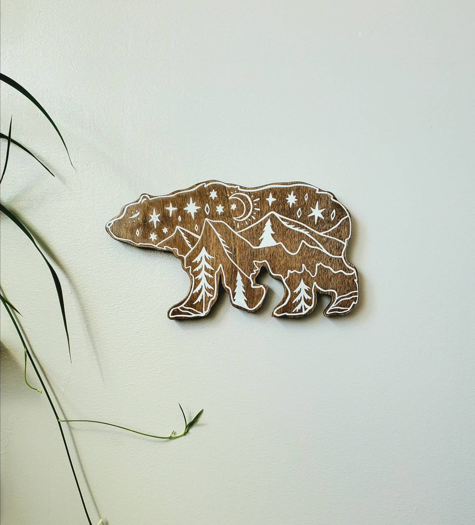 Grizzly Bear Wood Wall Art Woodland Nursery Decor Animal Etsy