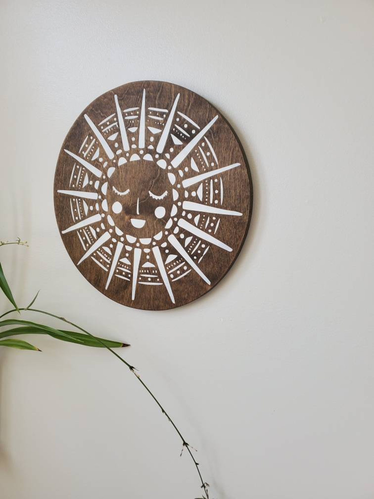 Sun Wood Wall Art Housewarming Gift for Front Door Boho Sun Etsy