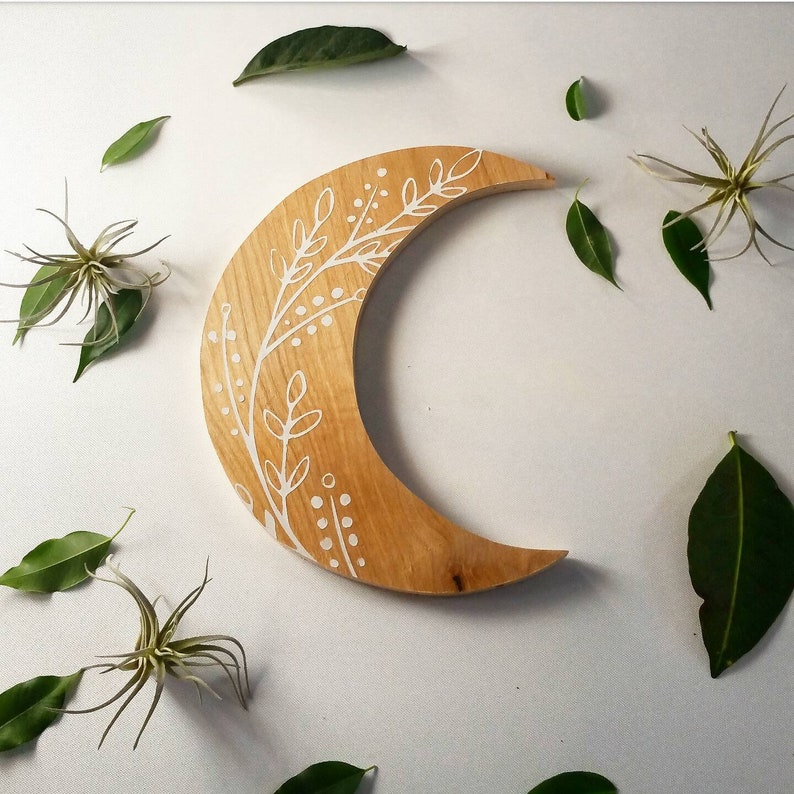 Crescent moon wall art / celestial decor / moon gift / moon | Etsy