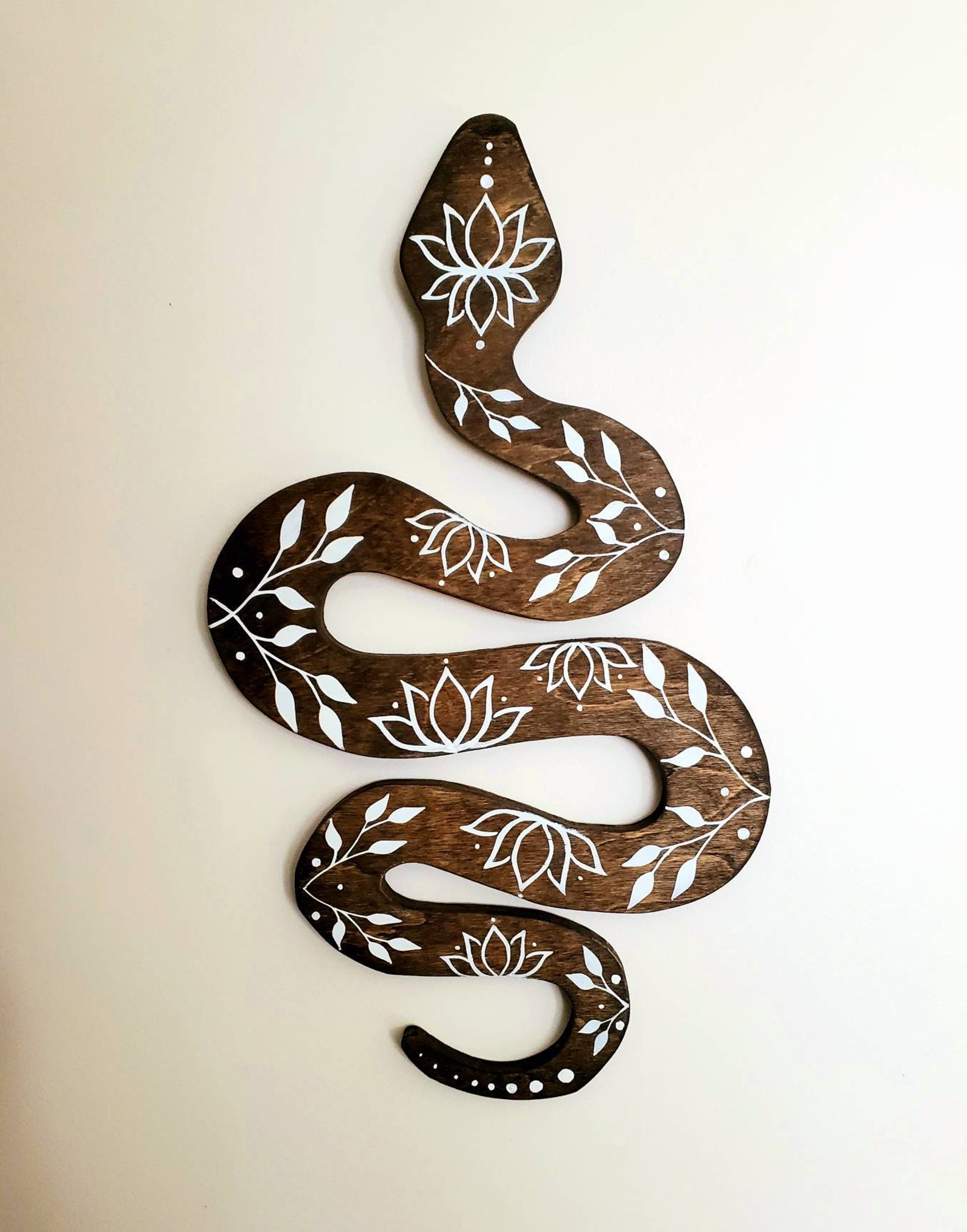 Serpent Wood Snake Art Flower Snake Snake Print Etsy Canada