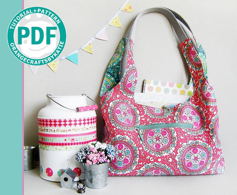 Reversible hobo bag / PDF / sewing tutorial and patterns / Etsy