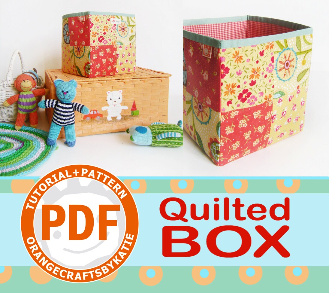 Quilted box / PDF Patterns and Sewing Tutorial / Home Textiles Etsy