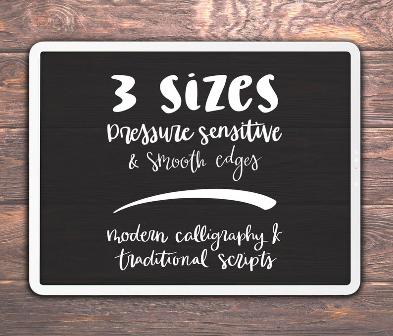 3 Calligraphy Brushes for Procreate Pressure Sensitive Brush Pen Set for Digital Lettering, Calligraphy, Cursive Script, Drawing image 3