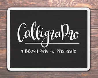 3 Calligraphy Brushes for Procreate - Pressure Sensitive Brush Pen Set for Digital Lettering, Calligraphy, Cursive Script, Drawing