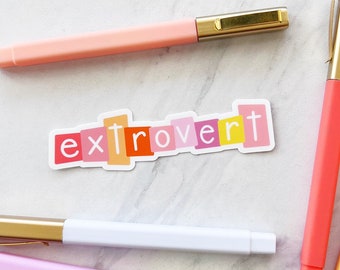 Extrovert / Sticker / Vinyl / Waterbottle Sticker / Laptop Sticker / Feelings / Introvert / Stevie and Bean / Gift Idea