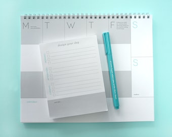 weekly planning notepad week at a glance day at a glance etsy