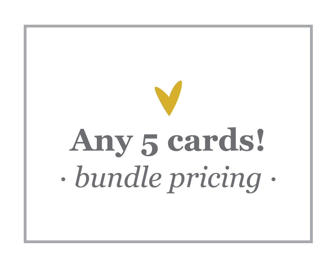 Any 5 Cards / Greeting Cards / Card Deal / Card Sale / Bundle Etsy