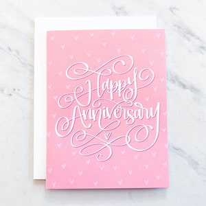 Happy Anniversary / Sweet Card / Love / Wedding / Anniversary / Pink heart / Hand lettering / His and Hers / Hers and Hers / Stevie and Bean