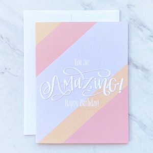 Vous êtes incroyable / Joyeux anniversaire / Carte d'anniversaire / Carte de voeux / Ami / Collègue / Mari / Femme / Heureux / Doux / Gentil / Lettrage
