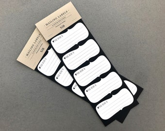 Mailing Labels / Set of 15 / Envelope Stickers / Labels / Wedding Labels / Wedding Envelopes / Black and White / Please Deliver to