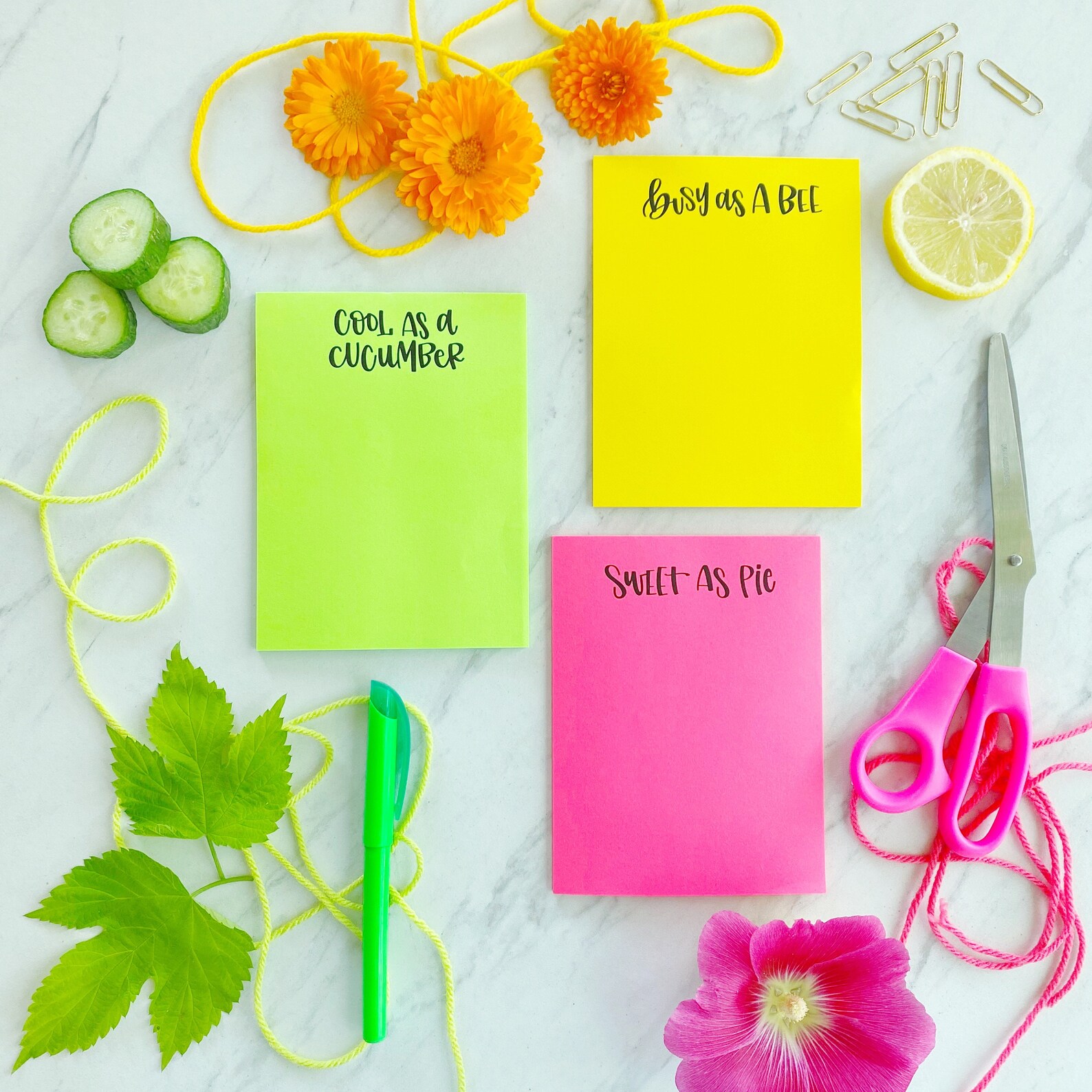 Sweet as Pie / Notepad / Neon / Pink / Blank Notepad / Home Office ...