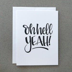Oh putain, oui! / Carte de vœux / Carte drôle / Carte ami / Noir et blanc / Amitié / Cadeau / Idée cadeau