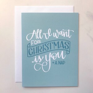 Tout ce que je veux pour Noël / Toi et une sieste / Carte de vœux / Carte de vœux / Carte de Noël drôle / Carte de Noël de mari / Carte de saison / Sieste
