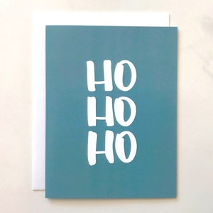 HO HO HO / Carte de Noël / Carte de vœux / Carte du père Noël / Caractères / Hiver / Carte de saison / Turquoise