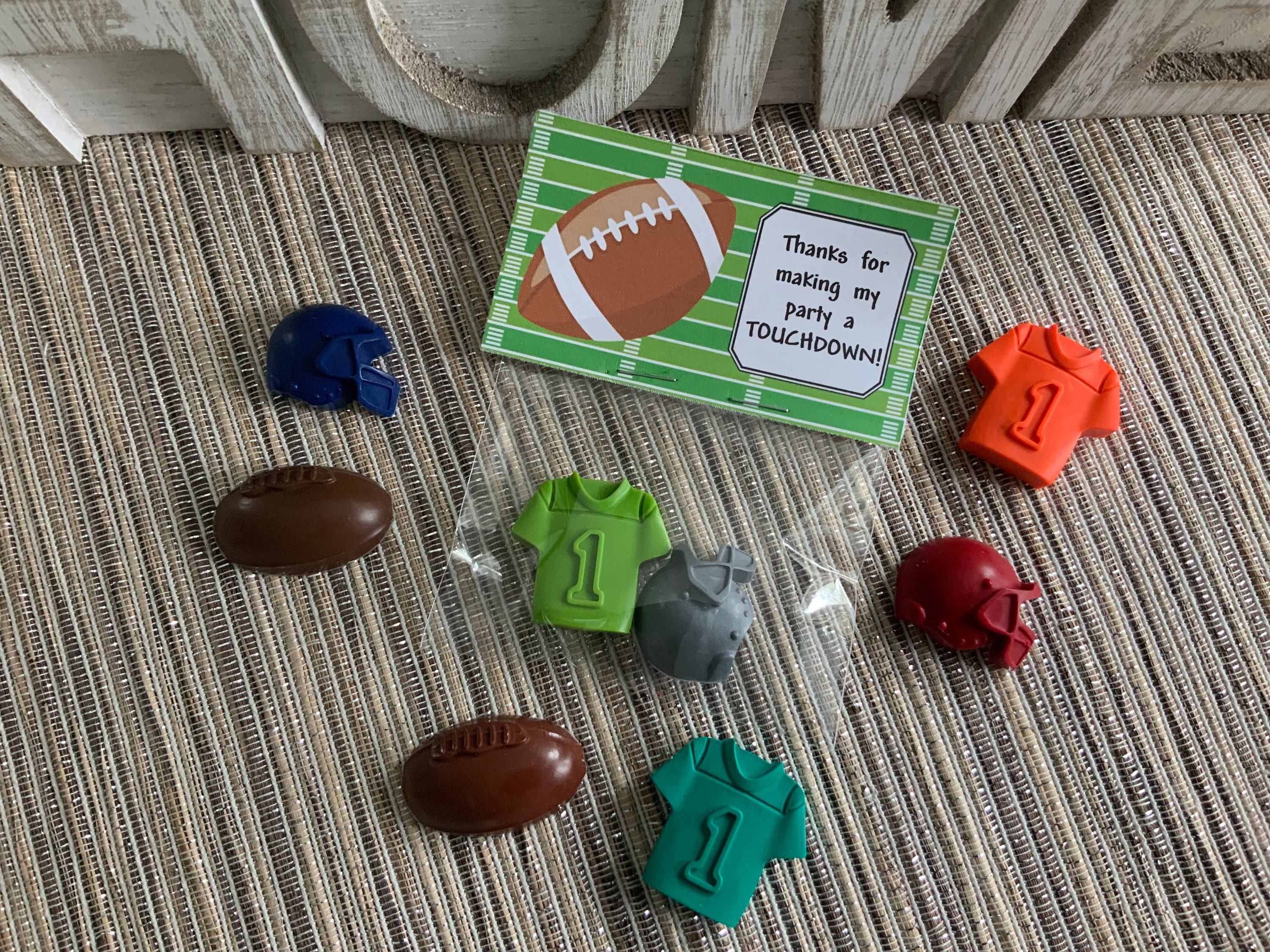 Football Crayons Set of 10 Football Party Favors Football Party