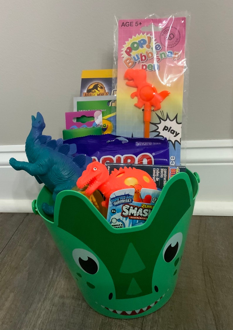Prefilled Dinosaur Easter Basket Etsy